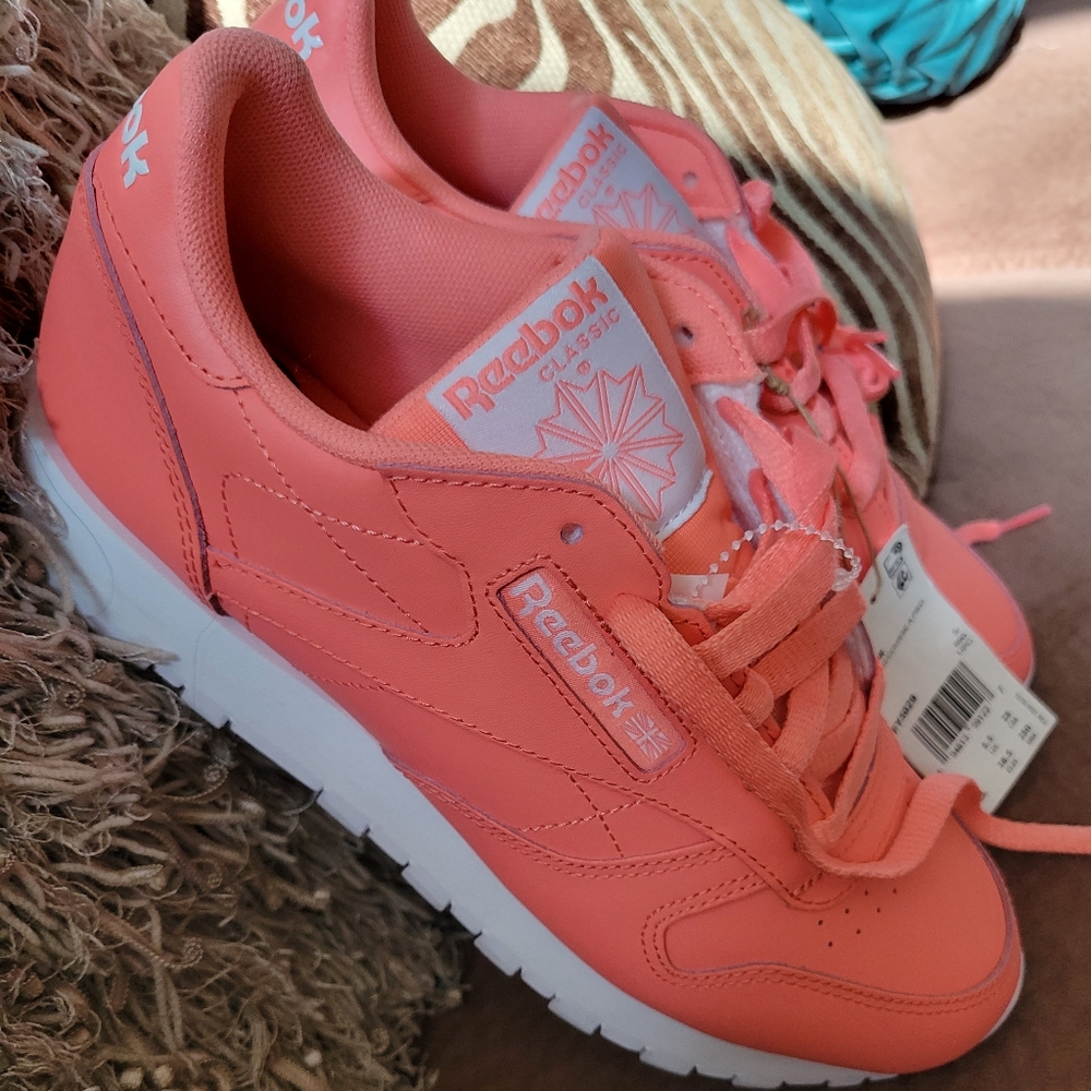 Neon Peach Reebok Classics